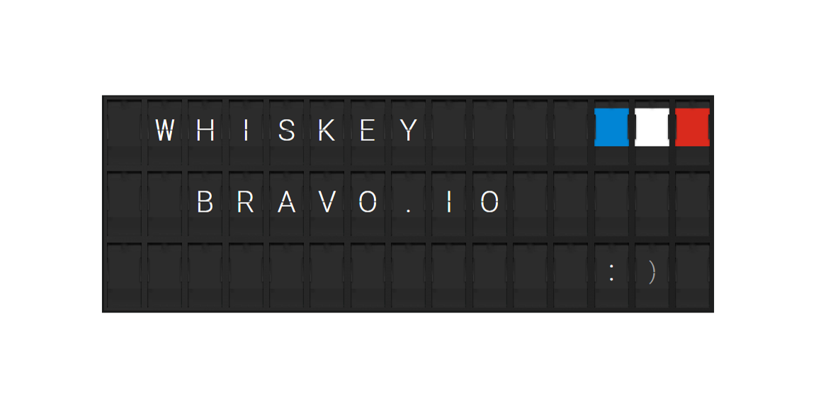 Vestaboard Embedded in a Chirpy post